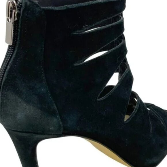 Saks Fifth Avenue Suede Strappy Peep Toe Heels - Size 6.5 - Picture 4 of 7